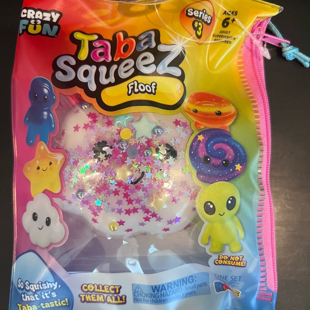 Taba SqueeZ Floof Kids Toy - White & Pink